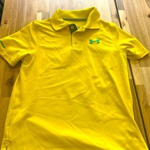 Boys under armor yellow collared shirt size M
